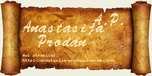 Anastasija Prodan vizit kartica